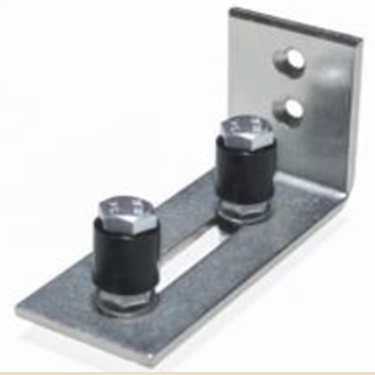 Schuifpoort: SP-25 dubbele geleidingsrol op grondplaat verstelbaar