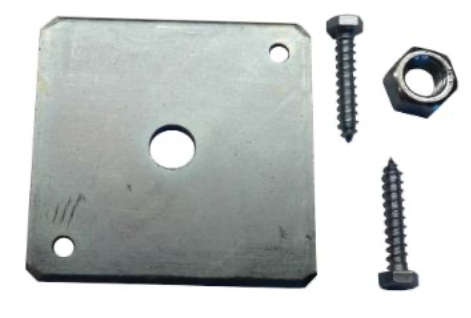 Set voor betonpoeren, (BET-02) afmeting:105x105x6mm + losse moer, M16