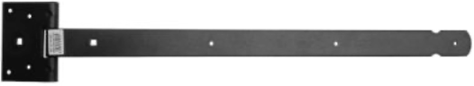 Lengte: 600 mm - KR-086 - dikte: 4mm (zware uitvoering), zwart gecoat