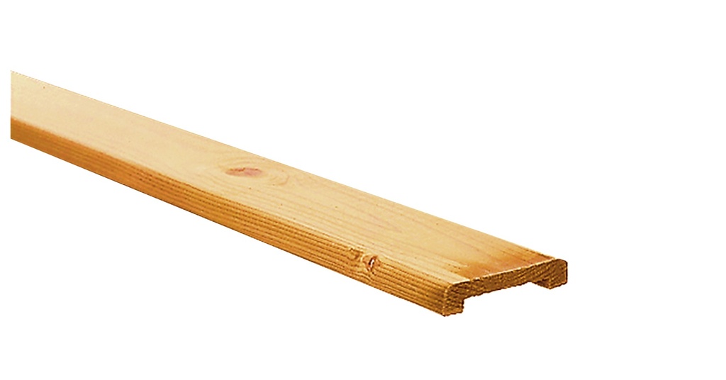 Vuren geschaafde afdeklat met sponning (6,2 cm) 1,9 x 9,6 x 181,5 cm t.b.v. recht en toogscherm, groen geïmpregneerd