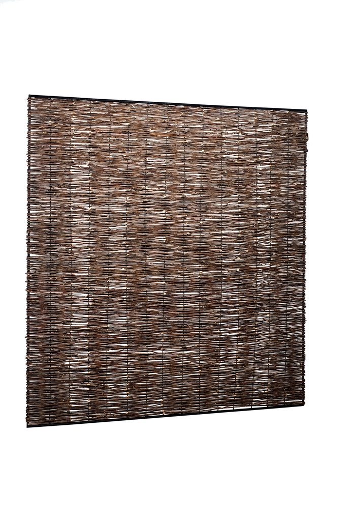 Wilgentenenscherm fijn, met ijzeren frame, 180 x 180 cm.