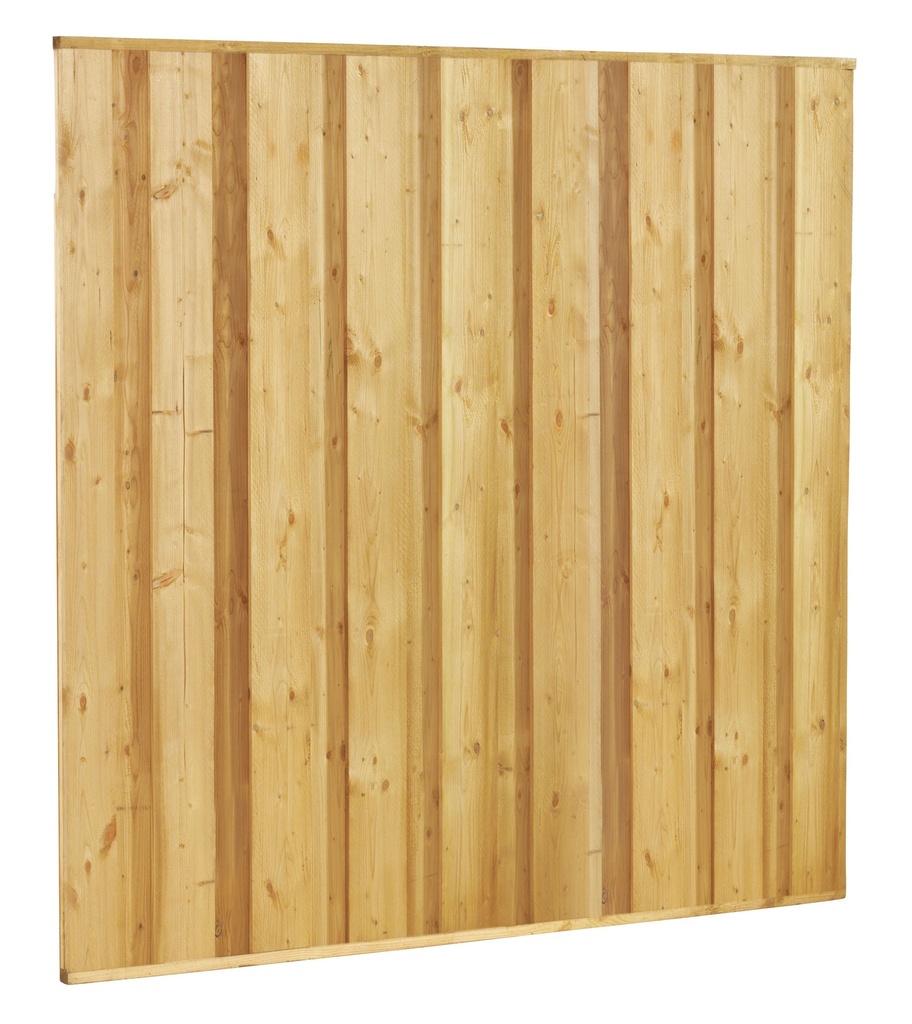 Beto-dichtplankscherm van fijnbezaagde vuren planken, 180 x 180 cm, groen geïmpregneerd.