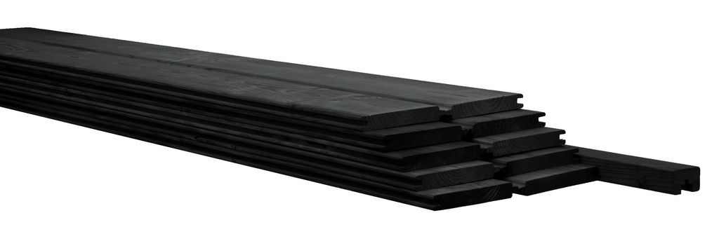 Betowood scherm douglas inclusief afdekkap 187 x 224 cm, zwart gedompeld.