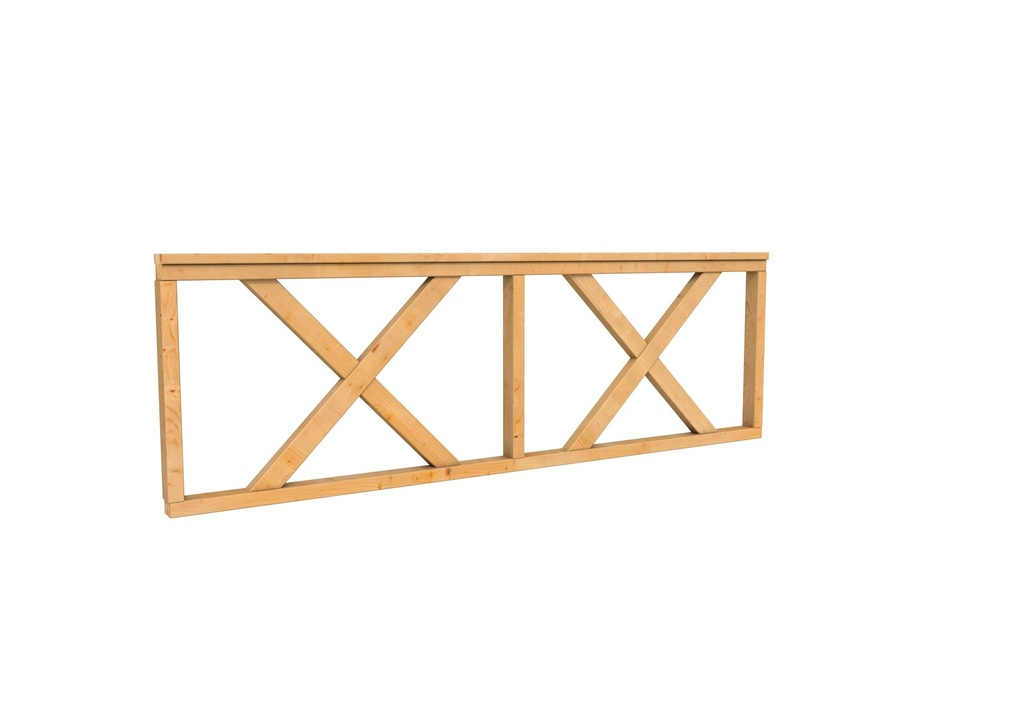 Hekwerk met kruis douglas type B, 228,5 x 73 cm, onbehandeld.