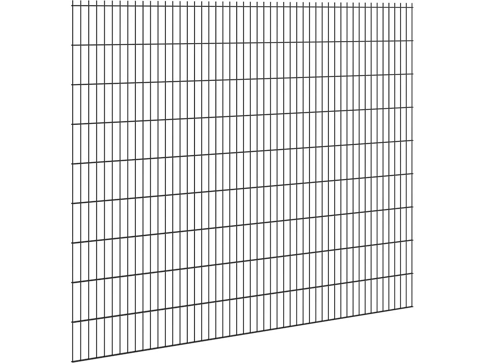 Hillfence metalen scherm, dubbele staafmat, 250 x 103 cm, zwart.