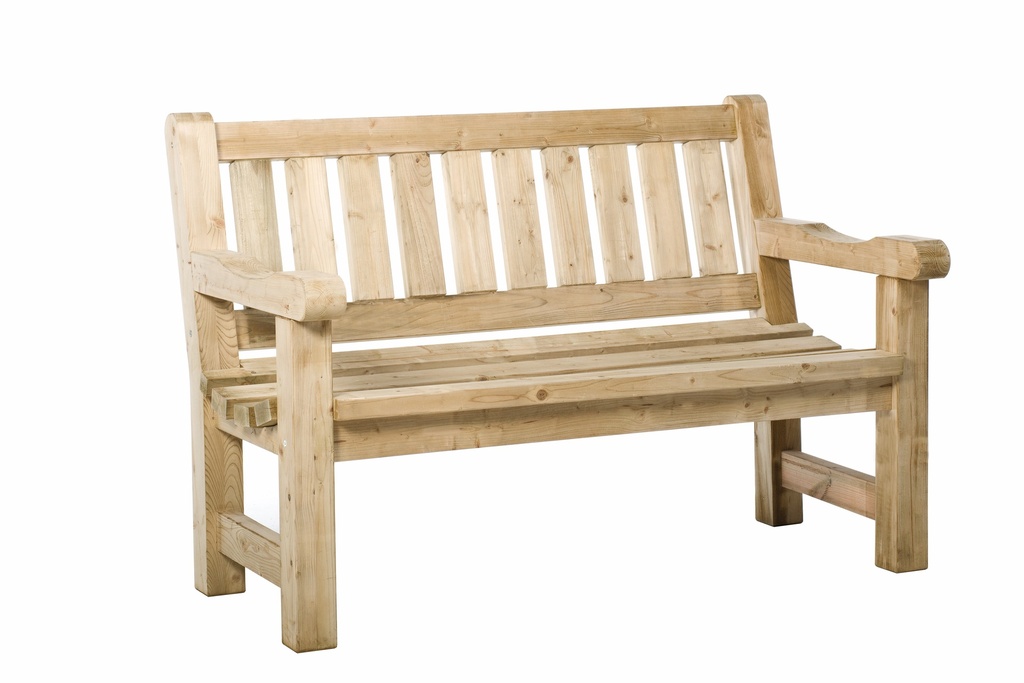 Bank Hugo, 40 mm dik, 96 x 140 x 74 cm (HxBxD), groen geïmpregneerd.