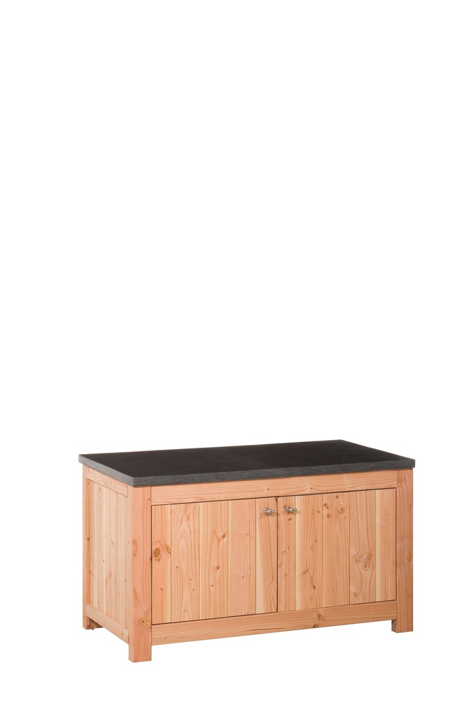 Buitenkeuken dubbel 60 Excellent, 60 x 109 x 56 cm (HxBxD) met deuren, onbehandeld.