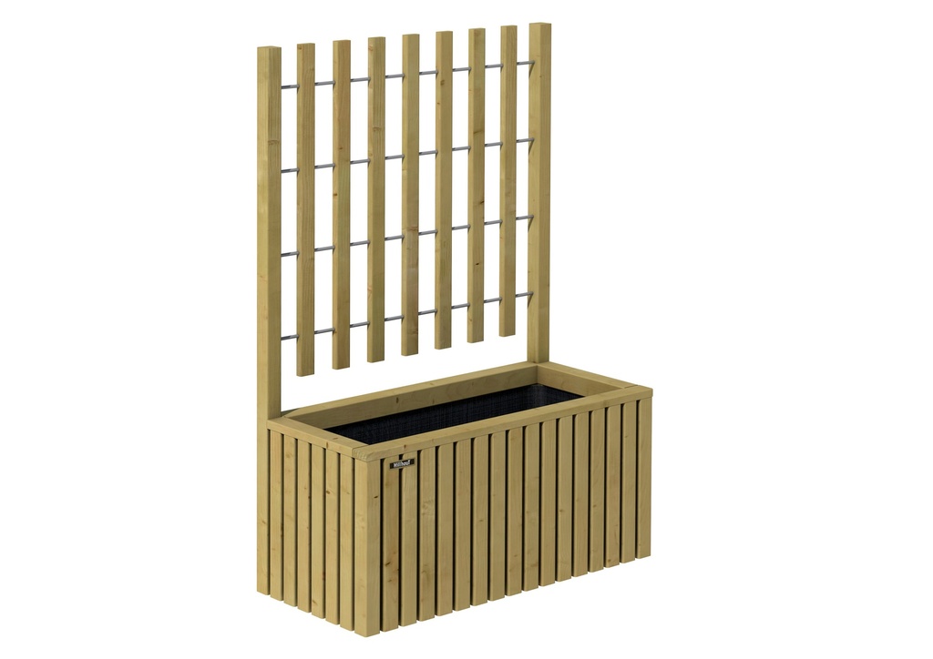 Trellis bloembak Elan 130 Excellent, 89 x 42 x 42 cm hoogte 130 cm, groen geïmpregneerd.