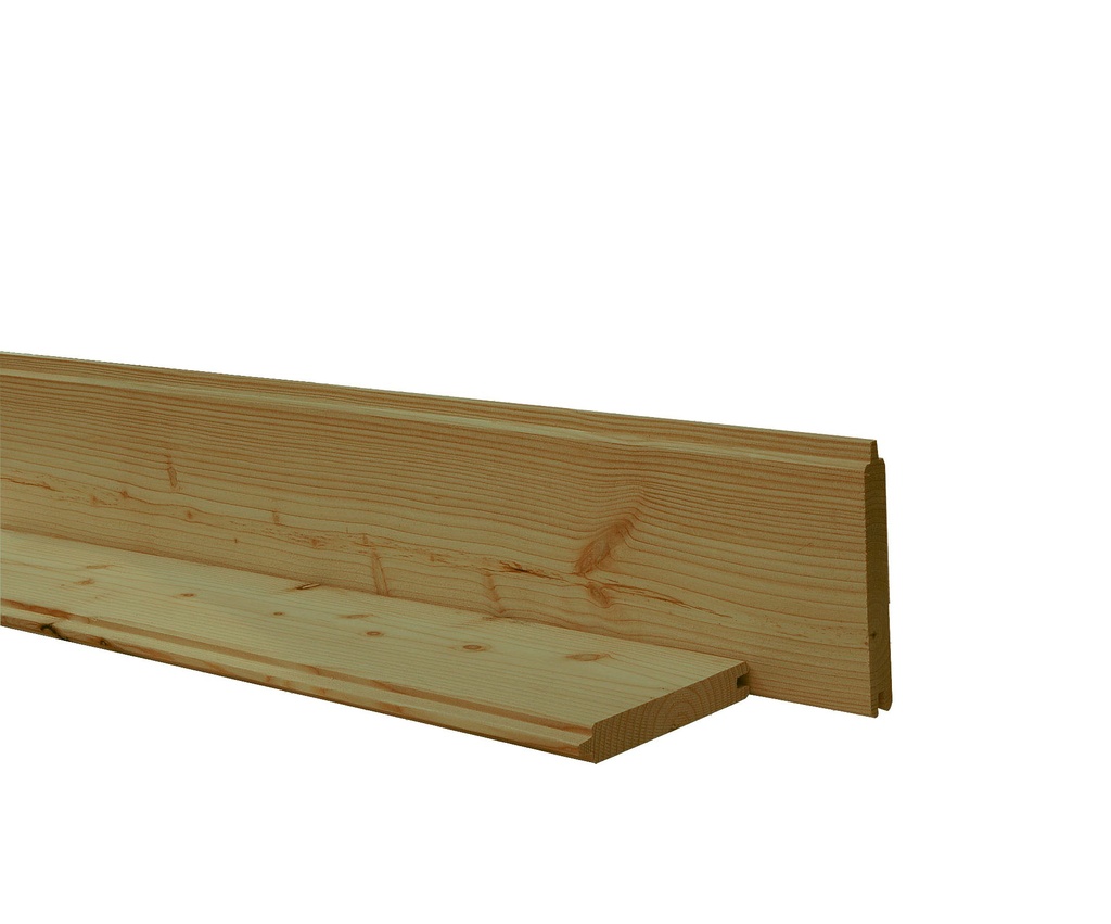 Douglas geschaafd blokhutprofiel 2,8 x 19,5 x 400 cm, groen geïmpregneerd.