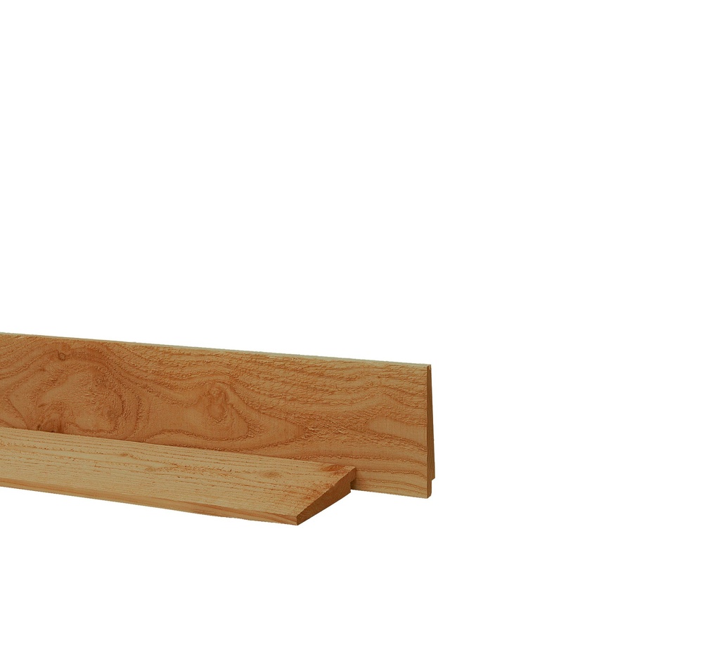 Douglas Zweeds rabat 1 zijde geschaafd, 1 zijde fijnbezaagd 1,0-2,1 x 16,5 x 400 cm, groen geïmpregneerd.