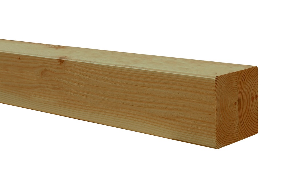 Douglas geschaafde paal duplo verlijmd 14 x 14 x 400 cm, groen geïmpregneerd.