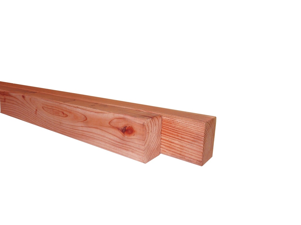 Douglas fijnbezaagde regel 4,5 x 7,5 x 300 cm, onbehandeld.