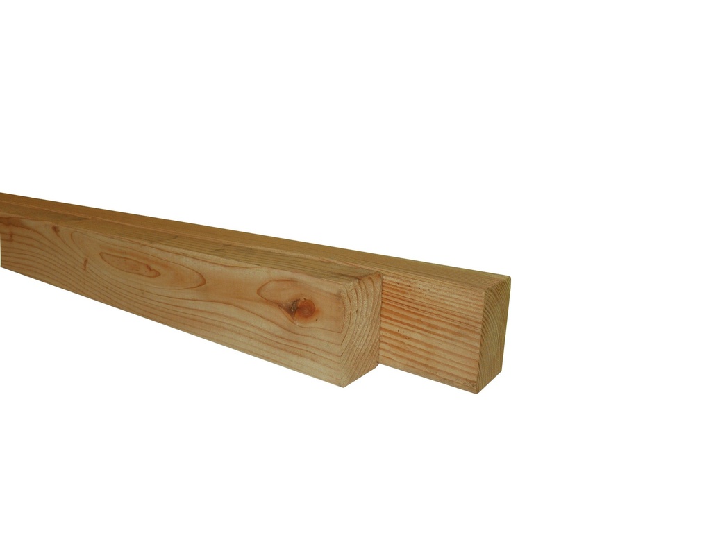 Douglas fijnbezaagde regel 4,5 x 7,5 x 250 cm, groen geïmpregneerd.
