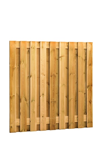 [W08176] Grenen geschaafd plankenscherm 19-planks 15 mm, 180 x 180 cm, verticaal recht, groen geïmpregneerd.