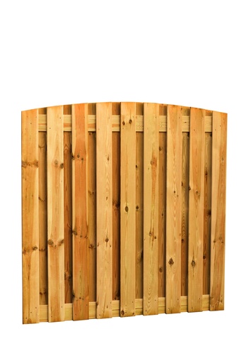 [W08177] Grenen geschaafd plankenscherm 19-planks 15 mm, 180 x 180 cm, verticaal toog, groen geïmpregneerd.