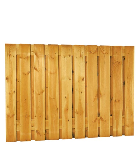 [1033628] Grenen geschaafd plankenscherm 21-planks 15 mm, 180 x 130 cm, verticaal recht, groen geïmpregneerd.