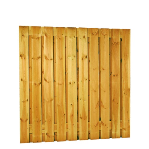 [W08116] Grenen geschaafd plankenscherm 21-planks 17 mm, 180 x 180 cm, verticaal recht, groen geïmpregneerd.