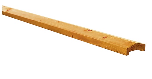 [W06803] Grenen geschaafde afdekkap met sponning (6,2 cm) 3,5 x 8,5 x 180 cm t.b.v. rechtscherm, groen geïmpregneerd.