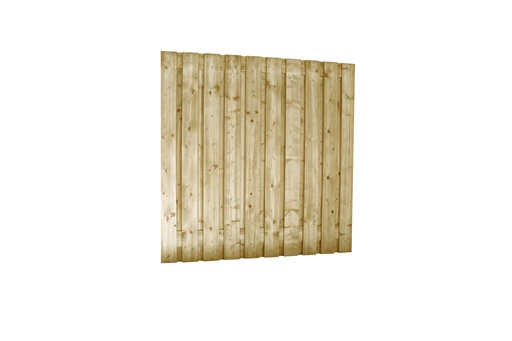 [W306306] Jumboscherm geschaafd vuren 21-planks 15 mm, 180 x 180 cm, recht verticaal, groen geïmpregneerd.