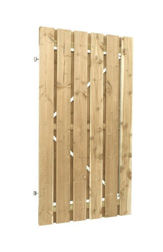 [W306803] Jumbodeur met slotgat, geschaafd vuren 15 mm op verstelbaar stalen frame 100 x 200 cm, recht verticaal.