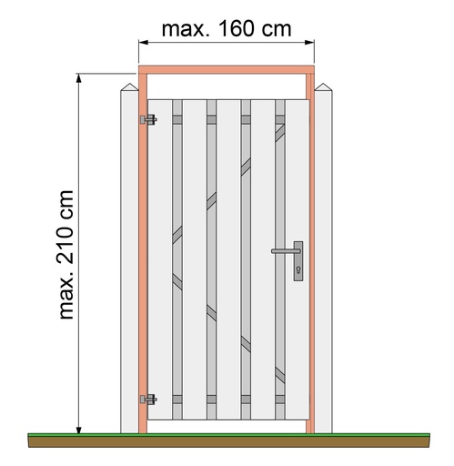 [1046022] Tuindeurkozijn Redvision met aanslaglat, max. 160 cm breed.
