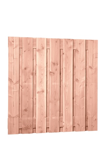 [1011340] Douglas fijnbezaagd plankenscherm 15-planks 19 mm, 180 x 180 cm, onbehandeld.