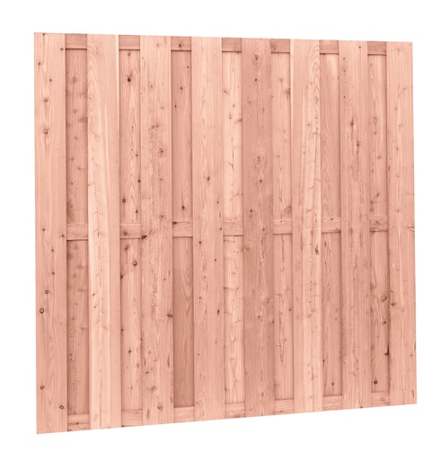 [W42005] Douglas fijnbezaagd plankenscherm 18-planks 15 mm, 180 x 180 cm, onbehandeld.