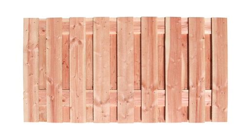 [WA00586] Douglas fijnbezaagd plankenscherm 19-planks 15 mm, 180 x 90 cm t.b.v. betonsysteem, onbehandeld.