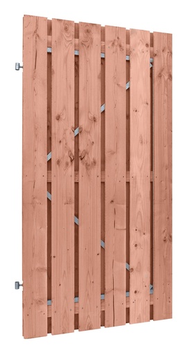 [1060615] Douglas fijnbezaagde plankendeur op verstelbaar stalen frame, 15 mm, 100 x 195 cm, onbehandeld.