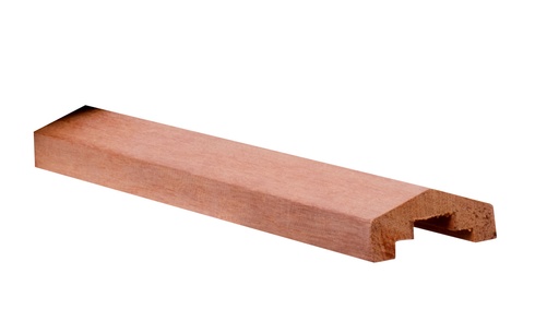 [W06840] Hardhouten geschaafde afdekkap met sponning (4,9 x 1 cm) 7 x 3,5 x 180 cm.