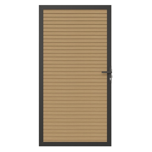 [1064266] NewTechWood Co-extrusie composiet deur in aluminium frame, horizontaal triple, 100 x 195 cm, Red Cedar.