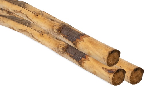 [W20006] Ronde paal tamme kastanjehout geschild, Ø 6/8 x 180 cm.