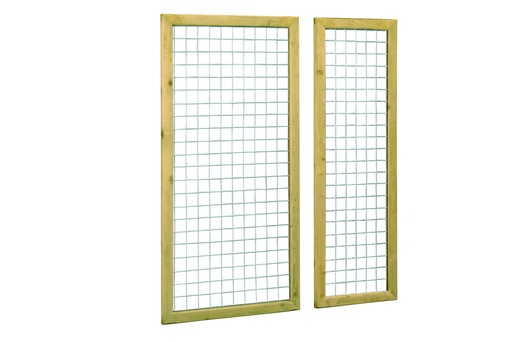 [W08319] Grenen betonijzertrellis met maas 7,5 x 7,5 cm, in raamwerk 4,4 x 6,8 cm, 60 x 180 cm, groen geïmpregneerd.