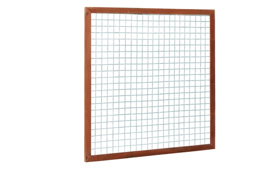 [W14301] Hardhouten betonijzertrellis met maas 7,5 x 7,5 cm, in raamwerk 4,5 x 7,0 cm, 180 x 180 cm.