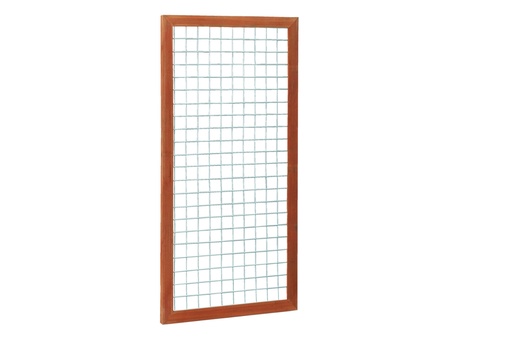 [W14304] Hardhouten betonijzertrellis met maas 7,5 x 7,5 cm, in raamwerk 4,5 x 7,0 cm, 90 x 180 cm.