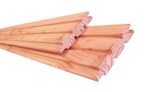 [1058462] Douglas geschaafd 2-zijdig triple profielplank, 2,7 x 14,5 x 224 cm, onbehandeld.