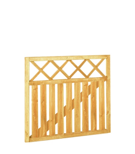 [W01504] Rechthekpoort met trellis 100 x 90 cm, groen geïmpregneerd.