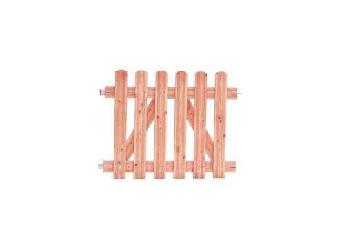 [W01508] Douglas reliëf rechthekpoort 100 x 80 cm inclusief klinkset, onbehandeld.