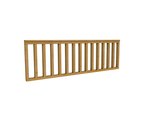 [W52570] Hekwerk recht douglas type B, 228,5 x 73 cm, groen geïmpregneerd.