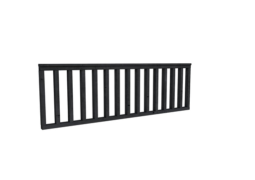 [W53570] Hekwerk recht douglas type B, 228,5 x 73 cm, zwart geïmpregneerd.
