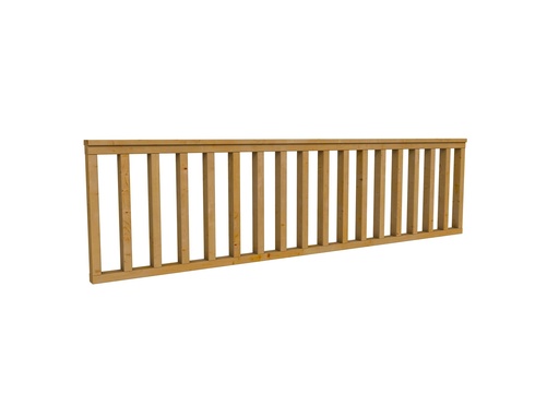[W52575] Hekwerk recht douglas type C, 278,5 x 73 cm, groen geïmpregneerd.