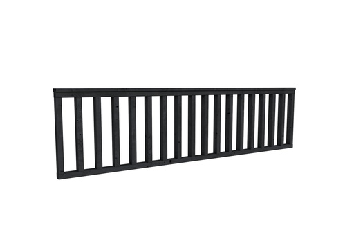 [W53575] Hekwerk recht douglas type C, 278,5 x 73 cm, zwart geïmpregneerd.