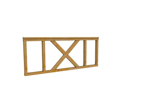[W52566] Hekwerk met kruis douglas type A, 178,5 x 73 cm, groen geïmpregneerd.
