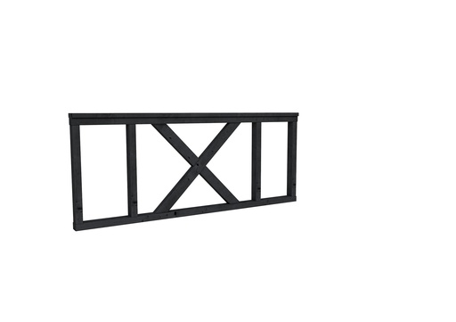 [W53566] Hekwerk met kruis douglas type A, 178,5 x 73 cm, zwart geïmpregneerd.