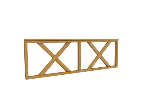 [W52571] Hekwerk met kruis douglas type B, 228,5 x 73 cm, groen geïmpregneerd.
