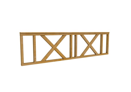 [W52576] Hekwerk met kruis douglas type C, 278,5 x 73 cm, groen geïmpregneerd.