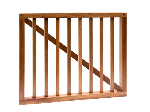 [1064223] Hardhouten spijlenhek/ -poort, 100 x 80 cm. Frame 4,5 x 7 cm, spijlen 2 x 3 cm.
