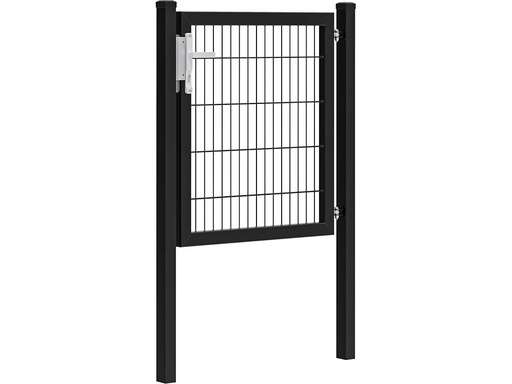 [1052654] Hillfence metalen enkele poort Premium-line inclusief slot, 100 x 100 cm, zwart.