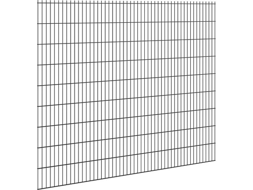 [1052651] Hillfence metalen scherm, dubbele staafmat, 250 x 103 cm, zwart.
