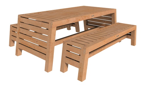 [1023870] Tuinset Riva Excellent, 2 x bank en 1 x tafel, onbehandeld.
